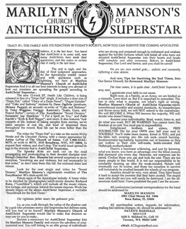 Marilyn Manson | Antichrist Superstar Newsletter